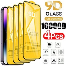 4PCS 9D Screen Protector Tempered Glass for IPhone 14 13 12 11 Pro Max Protectiv - £5.82 GBP