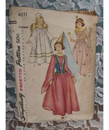 Simplicity Pattern 4071 Girls Angel, Princess, Fairy Costume Size M 8-10... - $7.50