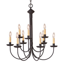 Irvin&#39;s Country Tinware 9-Arm Grandview Chandelier with Ecru Sleeves - £522.41 GBP