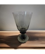 Vintage Libbey Nova Black Smokey Footed Stem Drinking Glass 7&quot; Tall Gobl... - $8.11 CAD