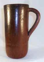 Unusual Antique Glazed Redware 7&quot; Tall Handled Tankard w/ Thin Walls Nice Color - £141.48 GBP