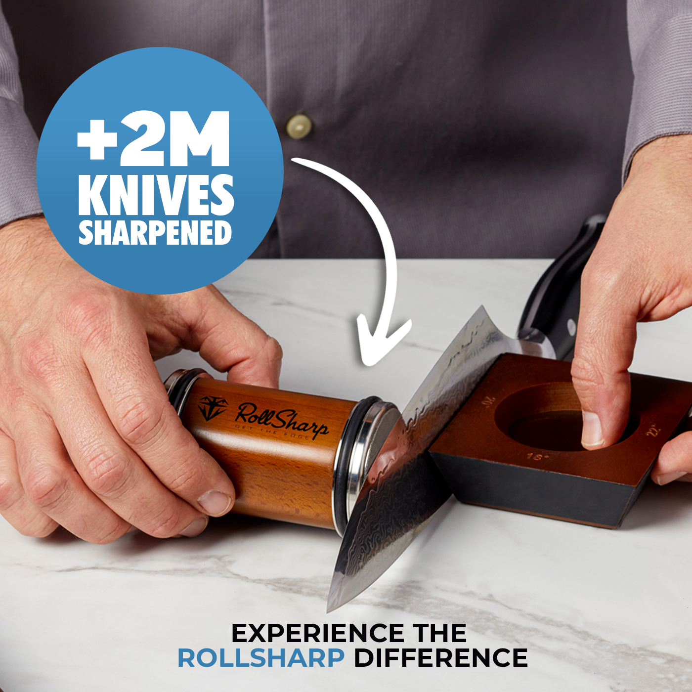 Original Rolling Knife Sharpener RollSharp™ Kitchen Knife Sharpening