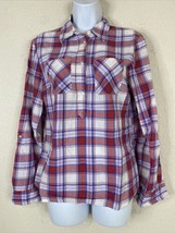 Gap Womens Size S Plaid Pocket Button Neck Popover Shirt Long Sleeve - £5.64 GBP