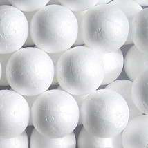 72 Foam Balls 2&quot; School Christmas Arts Crafts Modeling Smooth Polystyrene - £37.75 GBP