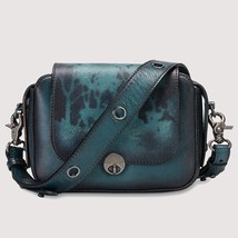 Brand Small Vintage Designer Vegetable Leather Shoulder Bag For Women Retro Brus - £101.39 GBP