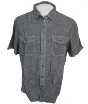 Woolrich vtg Men shirt short sleeve XL pit to pit 25.5 gray cotton top stitch - £18.48 GBP