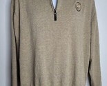KIAWAH ISLAND Mens Sweater Size XXL Tan Brown 1/4 Zipper Pullover Cotton... - $59.99