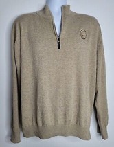 KIAWAH ISLAND Mens Sweater Size XXL Tan Brown 1/4 Zipper Pullover Cotton... - £47.80 GBP