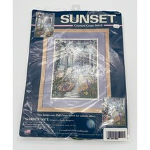 Dimensions Sunset Counted Cross Stitch Kit 13692 Garden Gate Floral 10x1... - $27.43