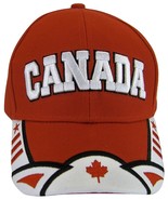Canada Men&#39;s 2-Tone Curved Brim Adjustable Baseball Cap Red/White - £11.95 GBP