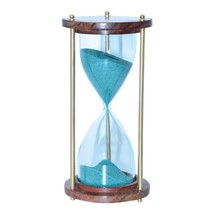 Wooden Brass Sand Timer Antique Vintage Sand Clock Home, Office Kitchen Décor - £27.34 GBP