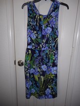 Women&#39;s Metaphor Twist Back Dress Size 10 Floral Navy Periwinkle $90 - £30.85 GBP
