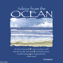 Ocean T-shirt S M XL Unisex Advice Blue 100% Cotton Nature Water - £16.14 GBP