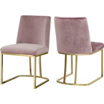 Meridian Furniture Heidi Pink Velvet Dining Chair (Set of 2) - £413.17 GBP