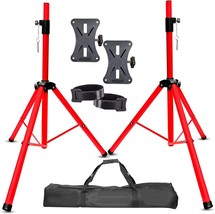 Pair Tripod Speaker Stands Pro Universal +Carry Bag+Mount-RED Blue White Yell... - £29.90 GBP+