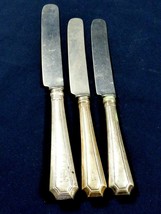 Antique lot of 3 LaTema blade Sterling Silver handles knives dinner lunc... - $84.15