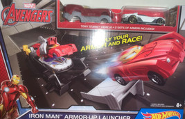 Hot Wheels Avengers Infinity War Iron Man ARMOR-UP Launcher Playset Marvel New! - £7.75 GBP