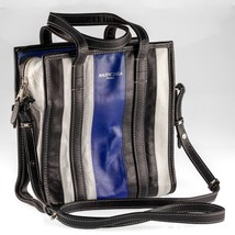 Balenciaga Bazar XS Two-Way Shopping Tote Bag Black/White/Blue - $594.00