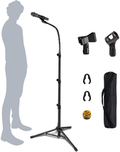 Mic Stand Boom Microphone Stands Tripod Gooseneck Mic Arm Stand Height Adjustabl - £23.42 GBP