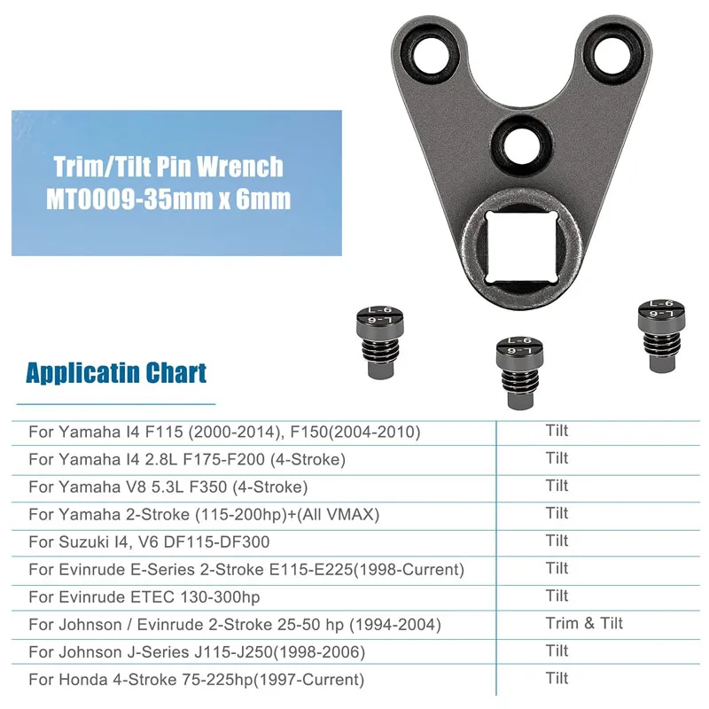YMT MT0009 Trim/Tilt Hydraulic Pin Wrench Kit - 35mm x 6mm for Yamaha Honda Ev - $52.02