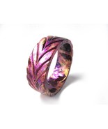Hand Painted Hint of Pinks and gold Marble Effect Medium Wide Resin Bang... - £19.61 GBP