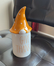 Rae Dunn Fall Thanksgiving &quot;Give Thanks&quot; Gnome Candle Topper Free Ship - £35.94 GBP
