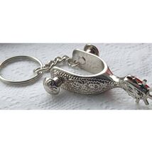 Western Fancy Boot Spur Keychain Bag Charm Silver - $14.85