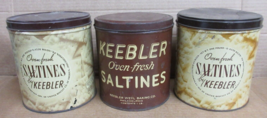 Lot of 3 Vintage Keebler Saltines Empty Tins - $54.82