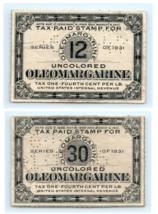 Lot of 2  U.S. Internal Revenue Oleomargarine Stamps - $11.14