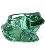 VTG Indiana Glass Frog Tealight Candle Holder Spanish Green Votive Paper... - $27.19 CAD