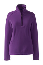 Lands End Women&#39;s Everyday Fleece Half-zip Classic Grape Royale  New - $19.99