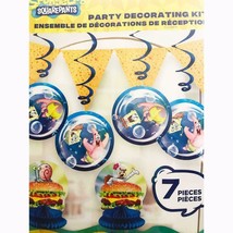 Spongebob Squarepants Decoration Kit 7 Pieces Birthday Party Supplies New - £8.56 GBP