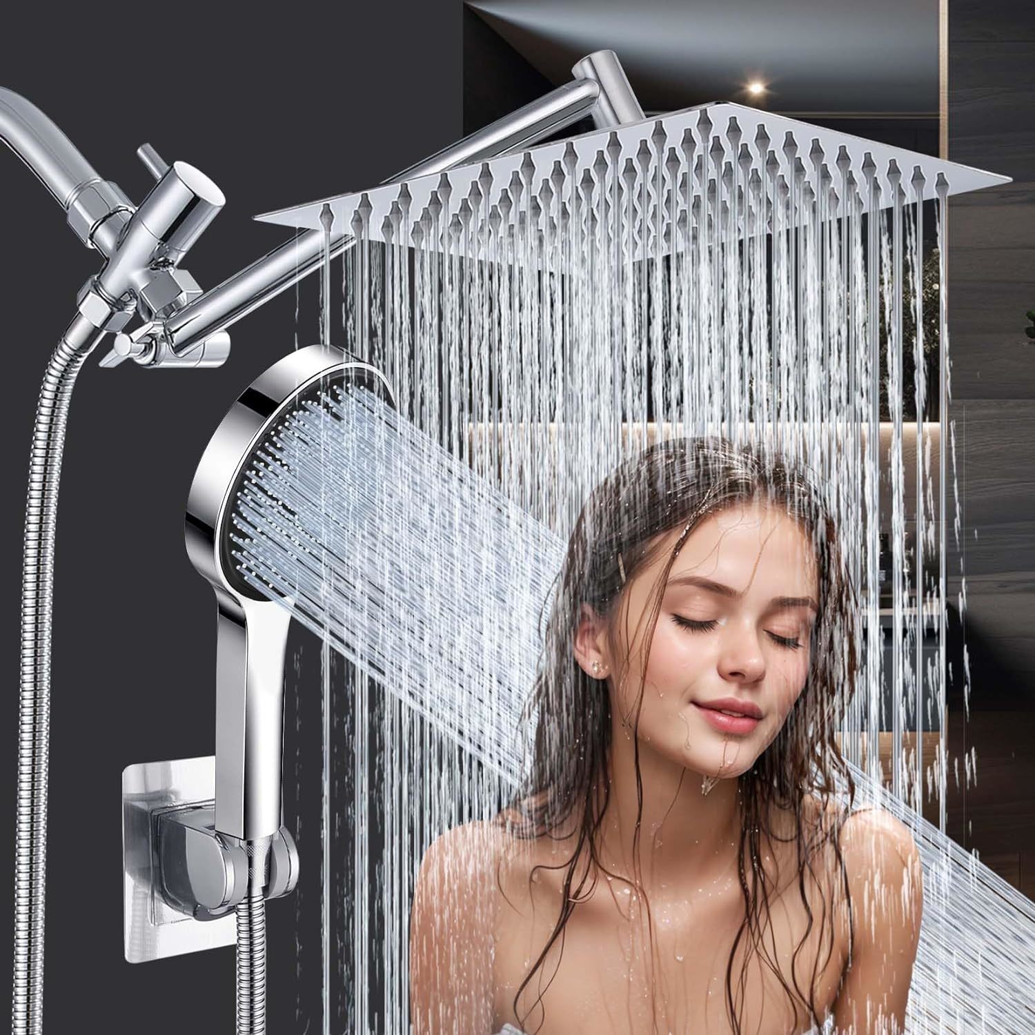 Primary image for Shower Head,10 Inch Rain Shower Head with Handheld Spray Combo,3 Handheld Water