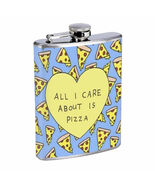 Pizza Love Em8 Flask 8oz Stainless Steel Hip Drinking Whiskey - $308.31 MXN
