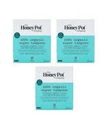 Lot of 3 The Honey Pot Super Tampons Bio-Plastic Applicator 18/Pack - 54... - €19,79 EUR