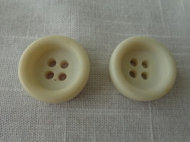 White/Ivory Solid Thick 4 Hole Buttons Vintage (#3720) - $8.99