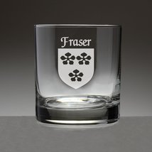 Fraser Irish Coat of Arms Tumbler Glasses - Set of 4 (Sand Etched) - £53.68 GBP