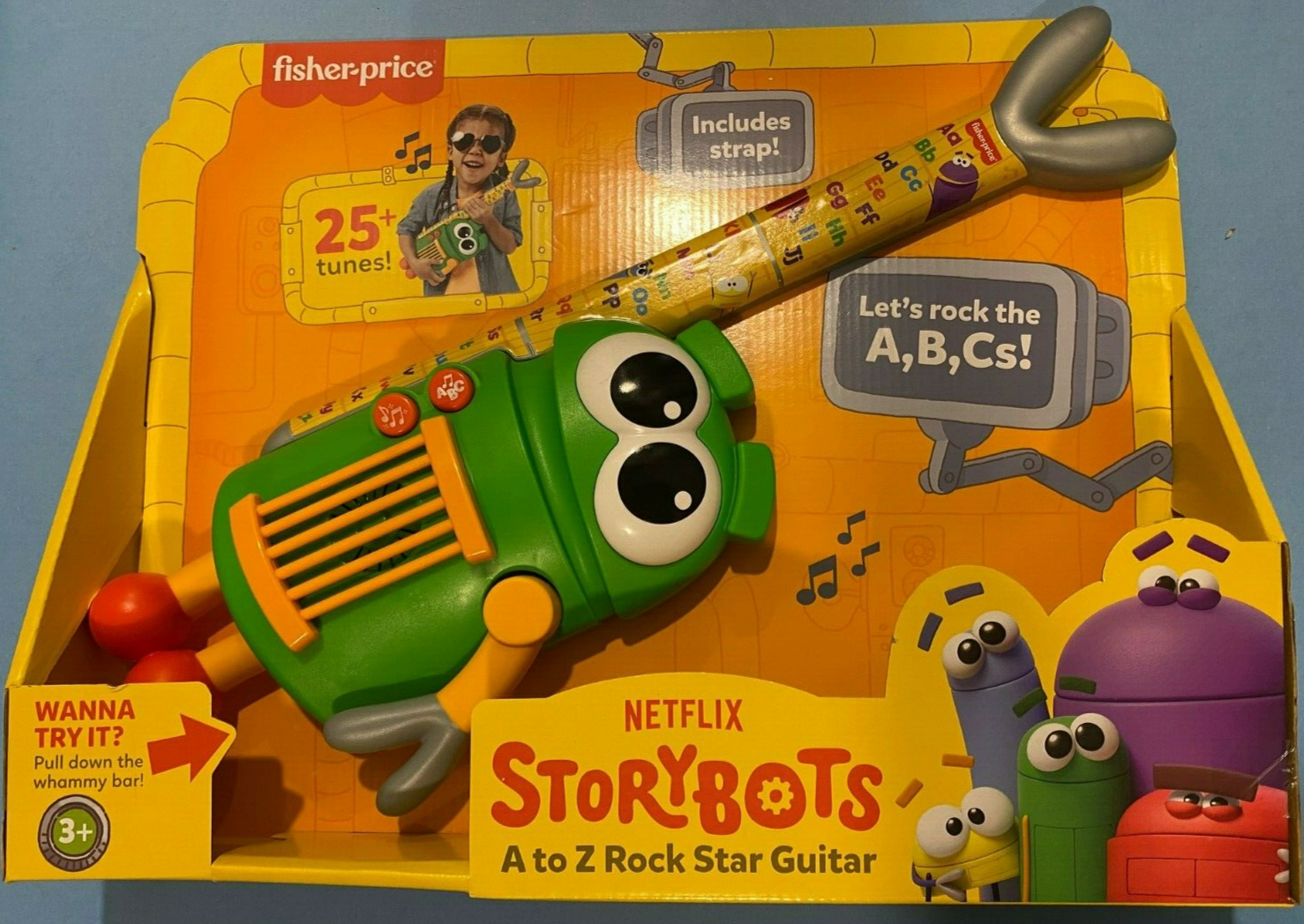 Primary image for New Fisher Price Storybots A to Z Rock Star Guitar Musical toy Learning