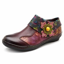 Johnature Flats Women Shoes 2021 New Autumn Genuine Leather Mixed Colors Zip Ret - £71.35 GBP