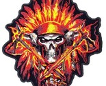 Chief With Tomahawks In Flames Iron On Sew On Embroidered Back Patch 10 ... - £21.89 GBP