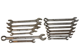 Lot of 13 Vintage Craftsman Wrenches, Metric, SAE, Many Styles Made in USA - $29.69