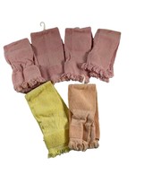 Vintage Charles Craft Cross Stitch Finger Towels Pink Yellow Peach Lot of 6 - £21.46 GBP