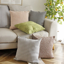 18&quot;x18&quot; Cotton Fabric Throw Pillow Covers Sofa Bed Cushion Cover Case Decorative - £18.43 GBP