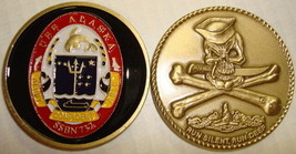 Uss Alaska SSBN-732 Navy Jolly Roger Run Silent Run Deep Challenge Coin Usa Made - £27.66 GBP