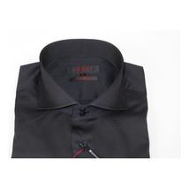 Men Shirt AXXESS Turkey Egyptian Cotton High Collar French Cuffs 224-05 Black image 12