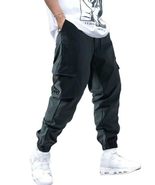 Trendy Tron Men&#39;s Cargo Pants, Black - XL Loose-Fit Hiking Style for Out... - $840.28 MXN