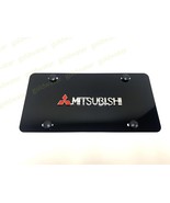 3D Mitsubishi Emblem Badge Black Aluminum Metal Vanity Front License Pla... - $28.93