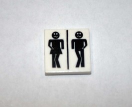 Bathroom HIS and HERS Sign 2x2 construction piece Building Minifigure Bricks US - £1.82 GBP