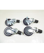 4" x 1-1/4" Swivel Wheel Casters with 2" Expand Thread Stem Caster 2 w Brakes. - $37.39