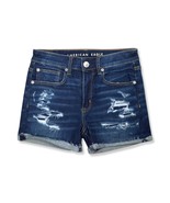 American Eagle Next Level Hi-Rise Denim Shortie Short Dark Rich Blue US ... - $38.07 CAD
